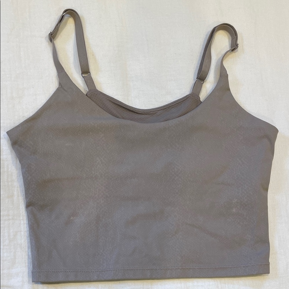 Sandy tan shade - with python embossed shimmer Women's Crop Top